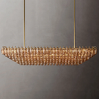 Chiare Tiered Clear Glass Rectangular Chandelier 74"