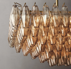 Chiare Tiered Clear Glass Rectangular Chandelier 74"