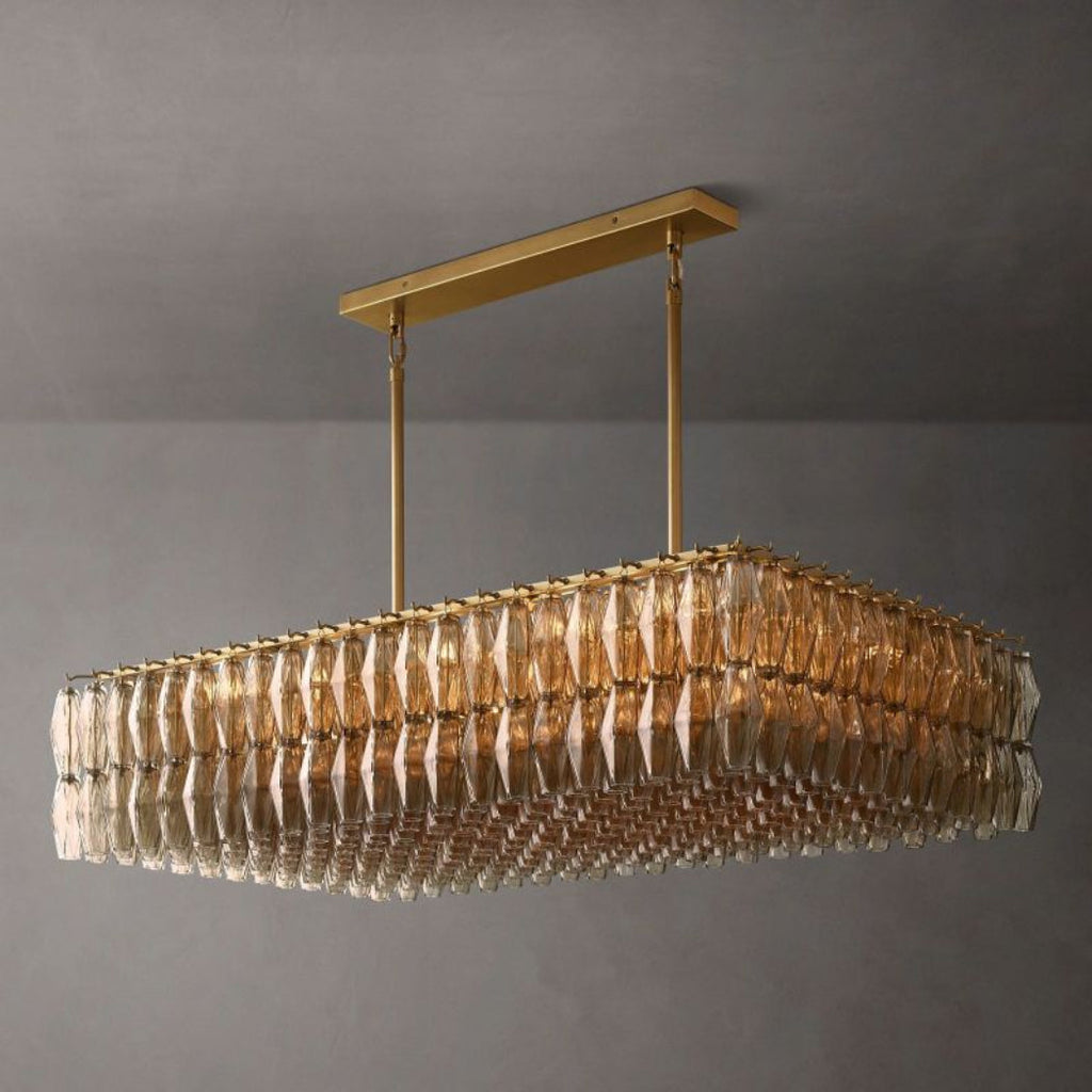 Chiare Glass Rectangular Chandelier 54"