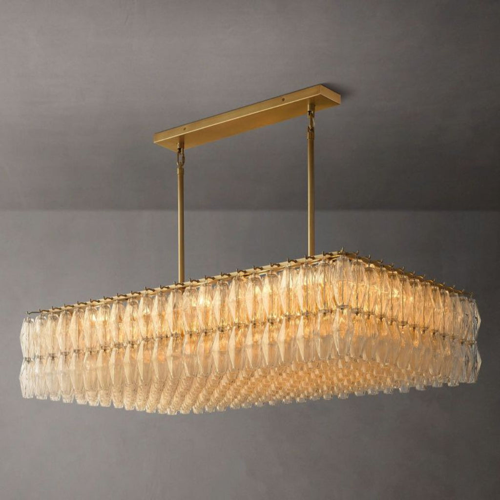 Chiare Glass Rectangular Chandelier 54"