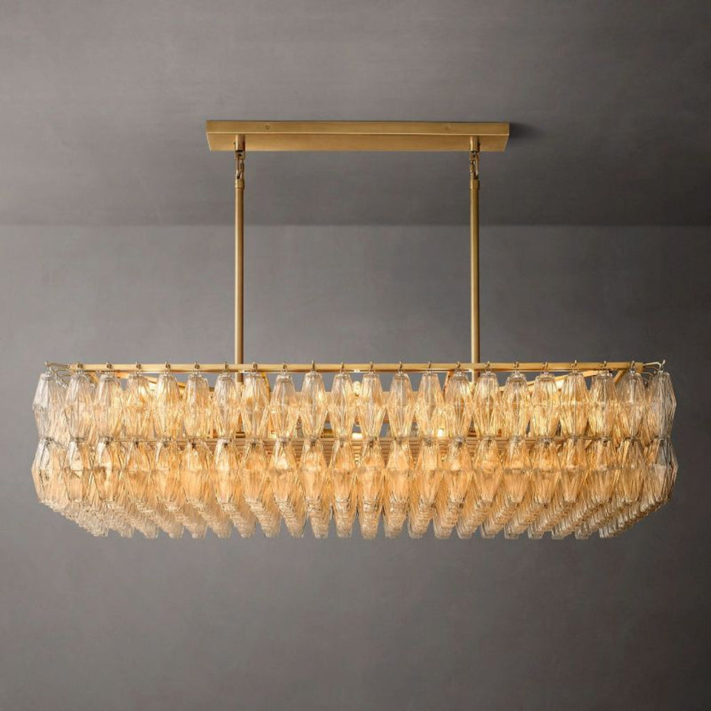 Chiare Glass Rectangular Chandelier 54"