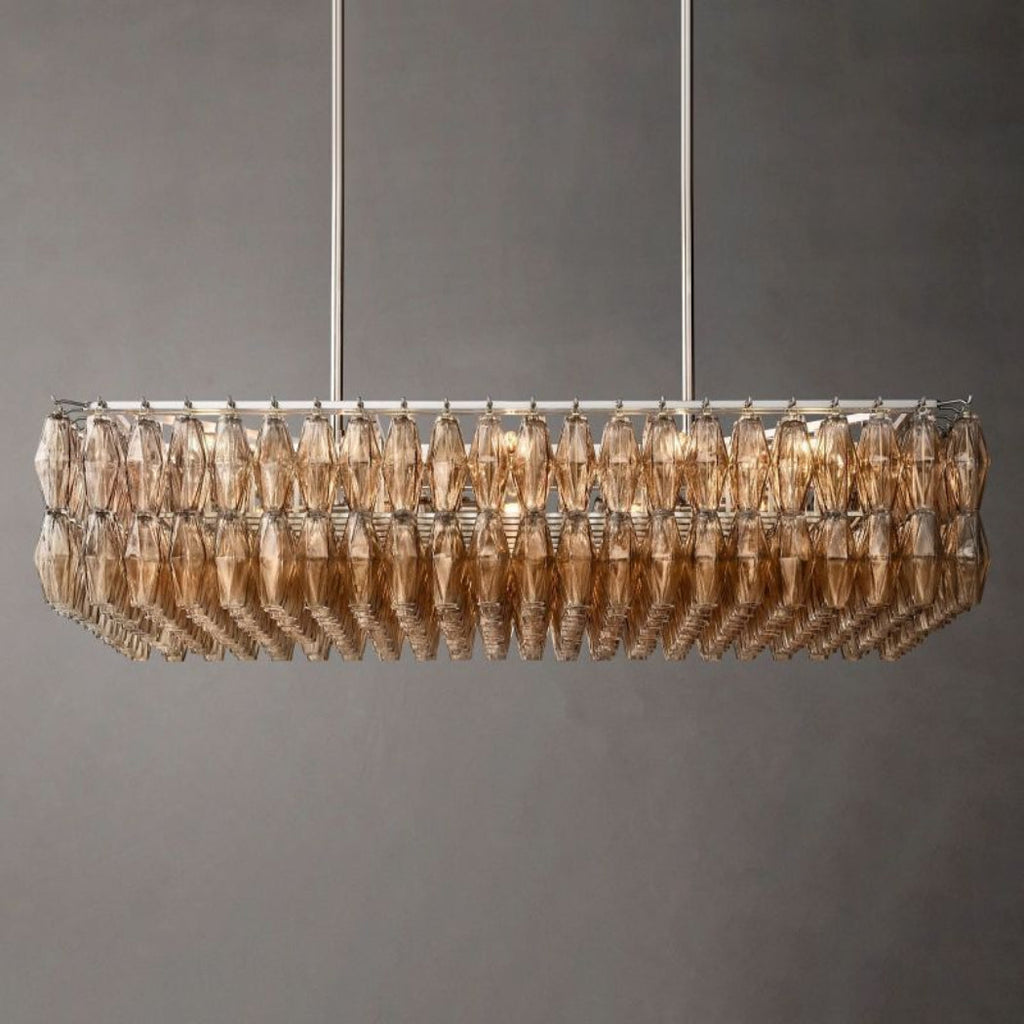 Chiare Glass Rectangular Chandelier 54"