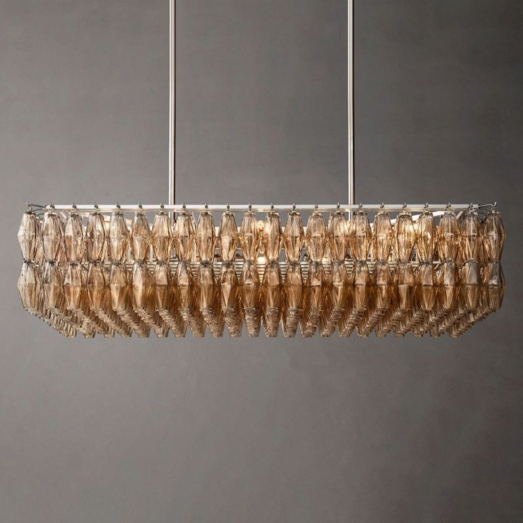 Chiare Glass Rectangular Chandelier 54"