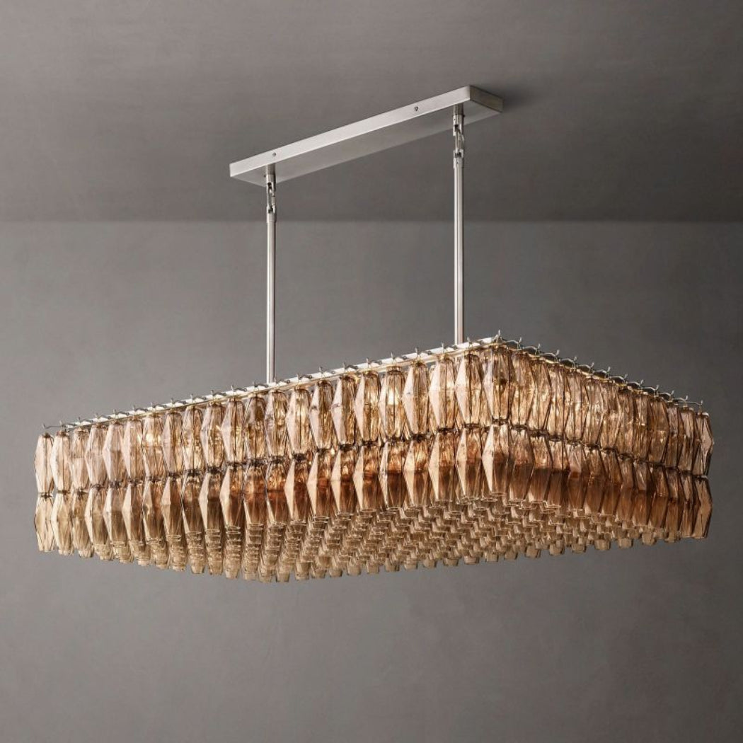 Chiare Glass Rectangular Chandelier 54"