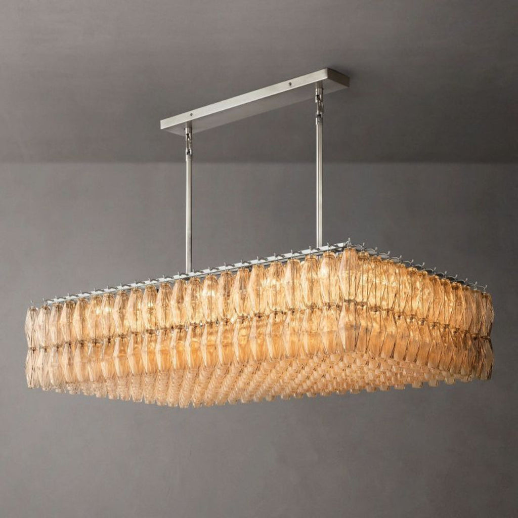 Chiare Glass Rectangular Chandelier 54"