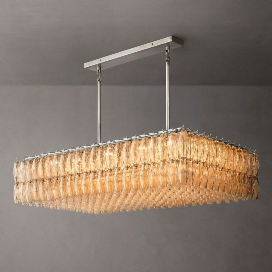 Chiare Glass Rectangular Chandelier 54"