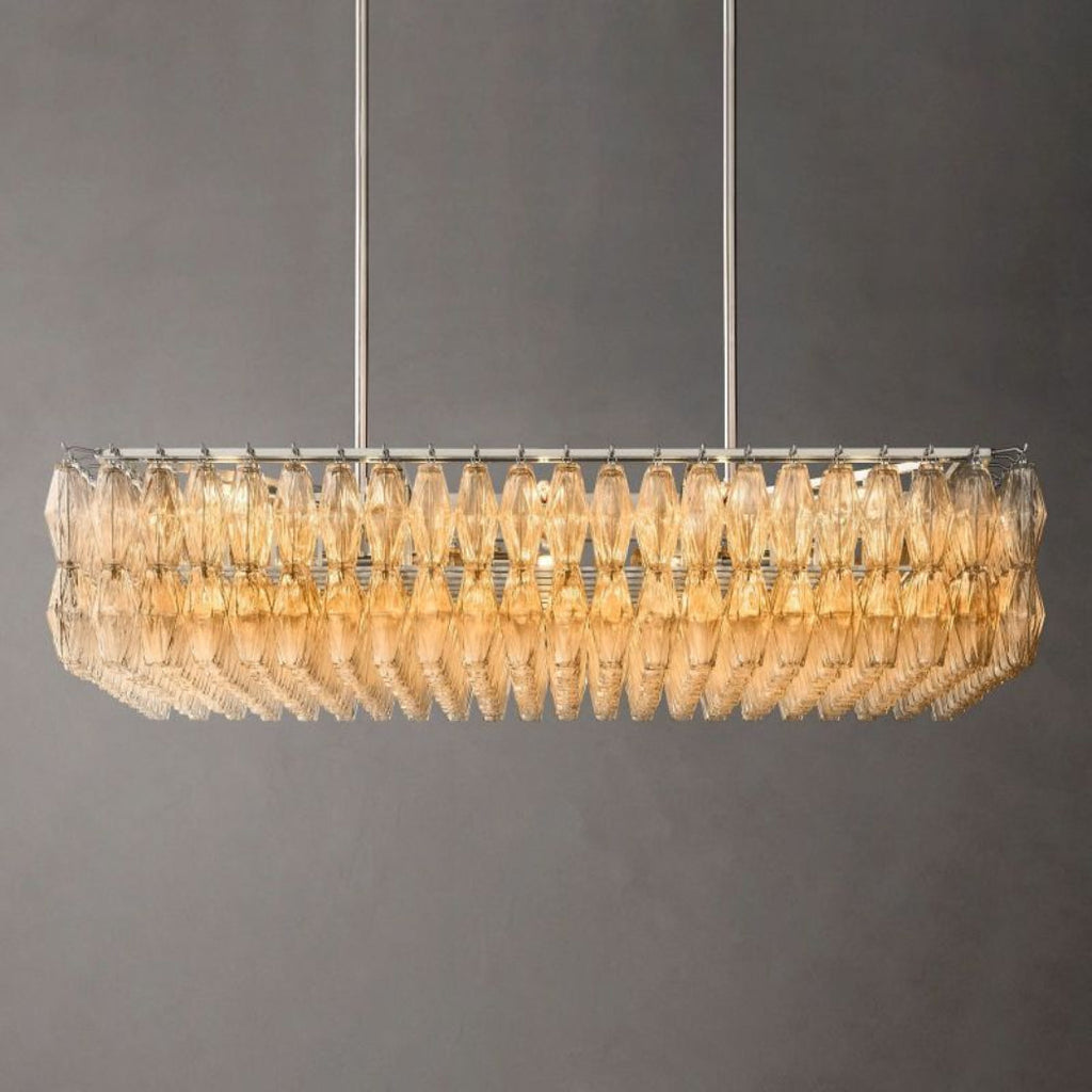 Chiare Glass Rectangular Chandelier 54"