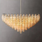 Chiare Tiered Glass Square Chandelier 32"