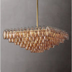 Chiare Tiered Glass Square Chandelier 32"