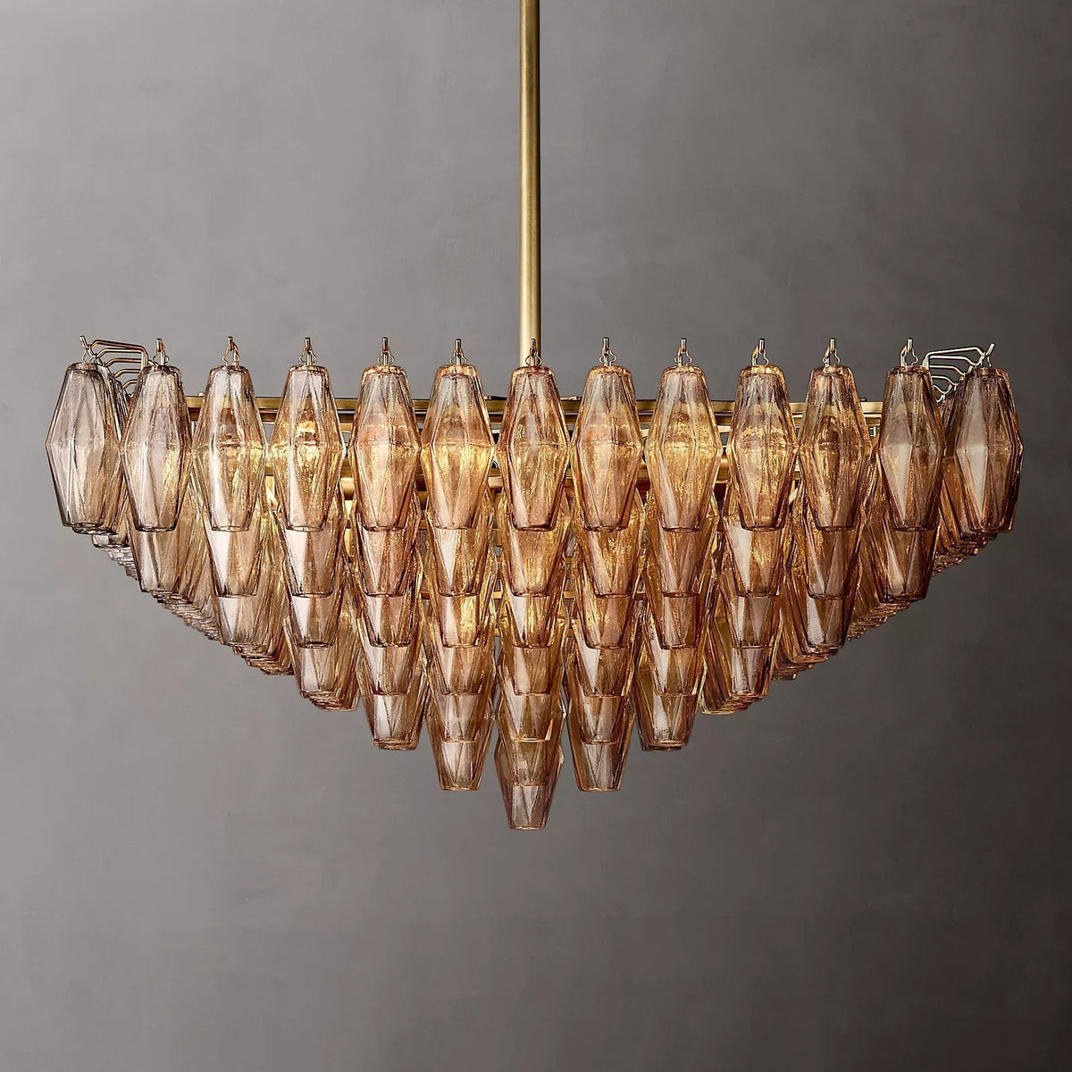 Chiare Tiered Glass Square Chandelier 32"