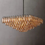 Chiare Tiered Glass Square Chandelier 32"
