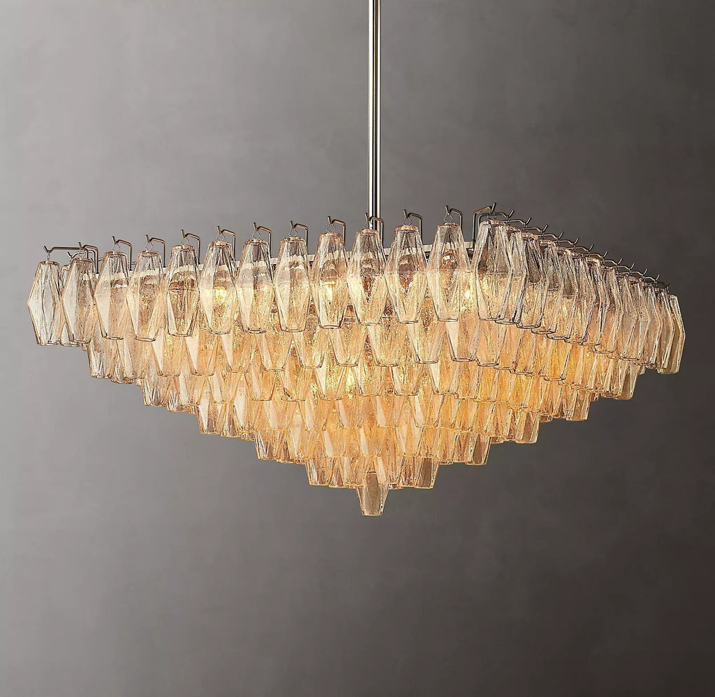 Chiare Tiered Glass Square Chandelier 32"