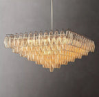Chiare Tiered Glass Square Chandelier 32"