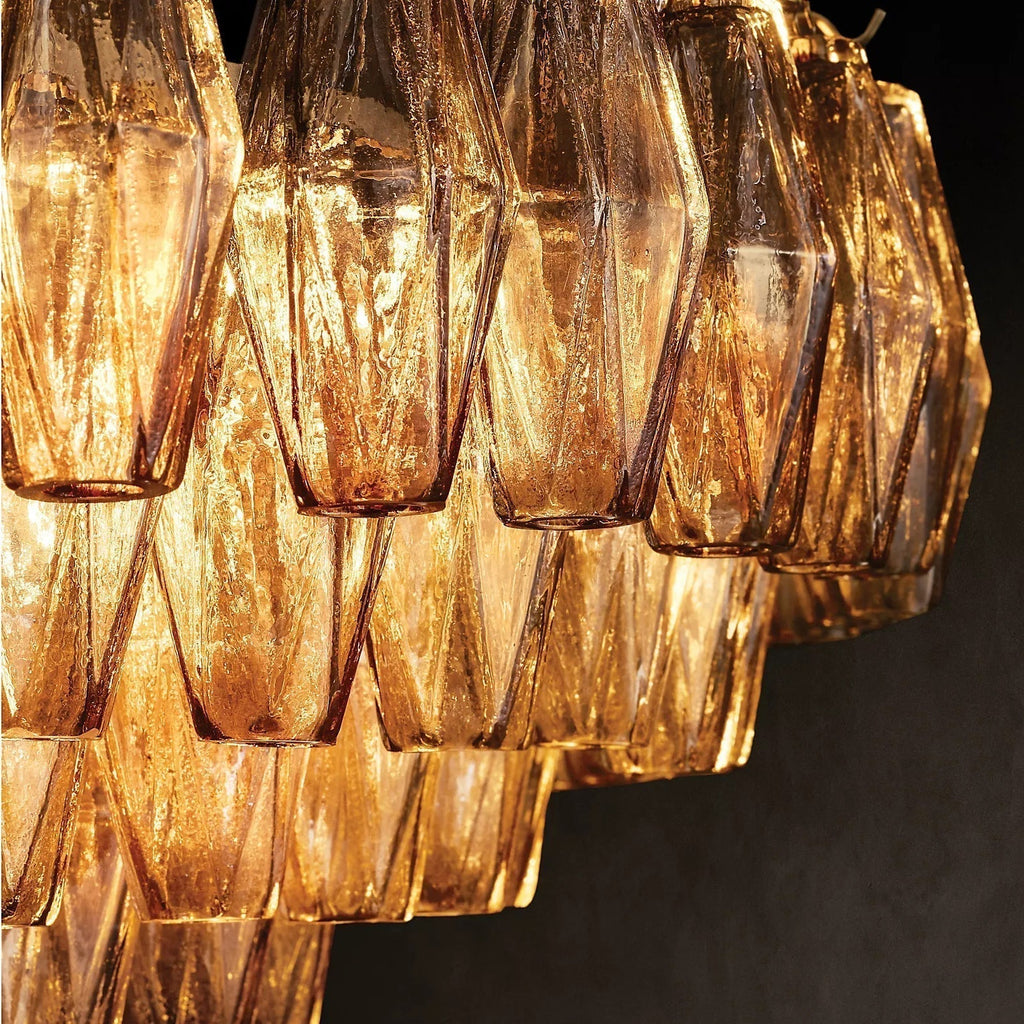 Chiare Tiered Glass Square Chandelier 32"