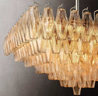 Chiare Tiered Glass Square Chandelier 32"