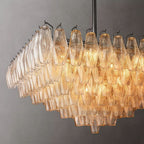Chiare Tiered Glass Square Chandelier 32"