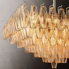 Chiare Tiered Glass Square Chandelier 32"