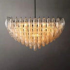 Chiare Tiered Glass Square Chandelier 32"