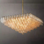 Chiare Tiered Glass Square Chandelier 32"