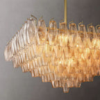 Chiare Tiered Glass Square Chandelier 32"