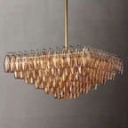 Chiare Tiered Glass Square Chandelier 32"