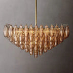 Chiare Tiered Glass Square Chandelier 32"