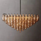 Chiare Tiered Glass Square Chandelier 32"