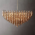 Chiare Tiered Glass Square Chandelier 32"