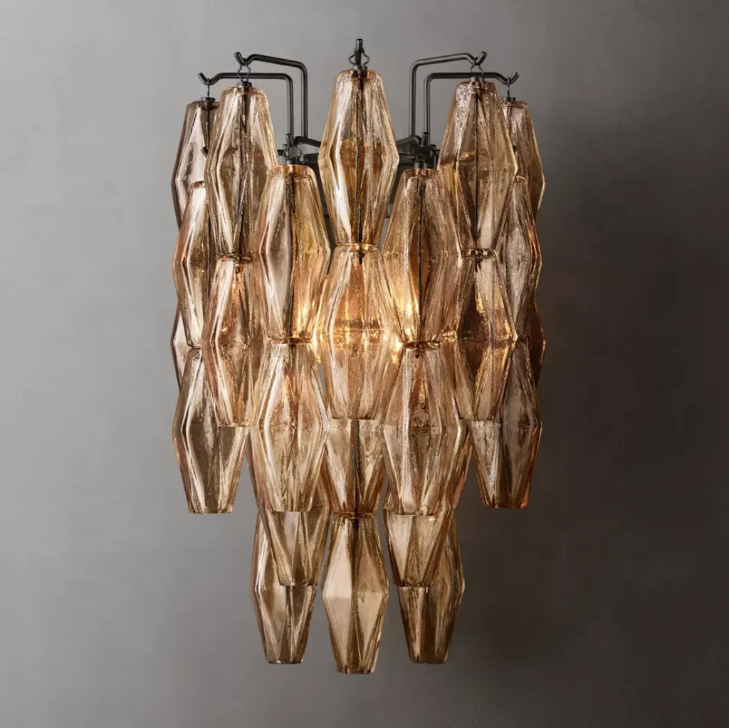 Chiare Smoke & Clear Glass Wall Sconce