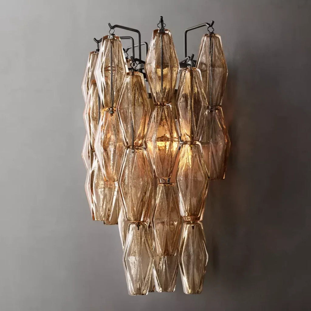 Chiare Smoke & Clear Glass Wall Sconce
